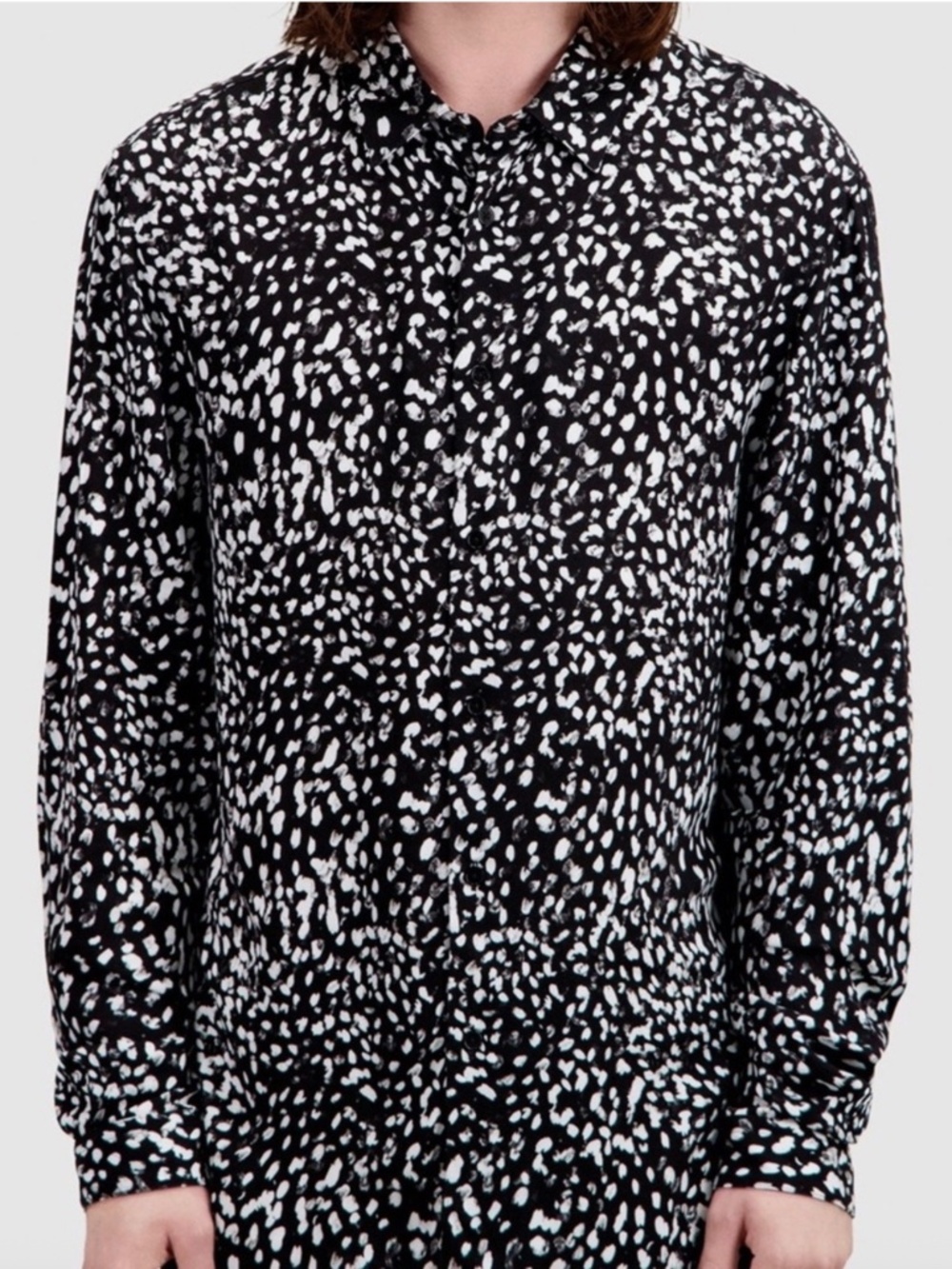 The Kooples┆M┆Flowing Regular Fit MENS Shirt┆Black & White┆263 - Picture 6 of 9